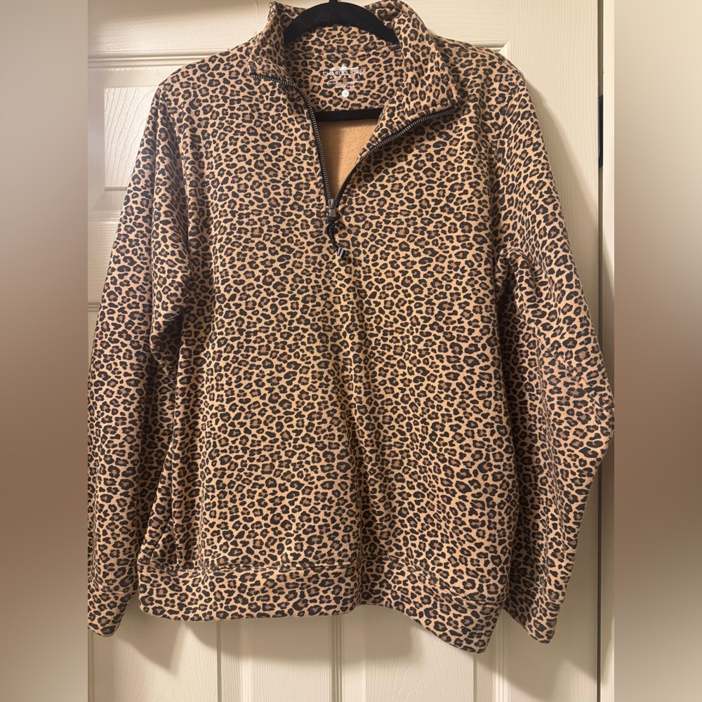 Charles River Apparel Leopard Quarter Zip